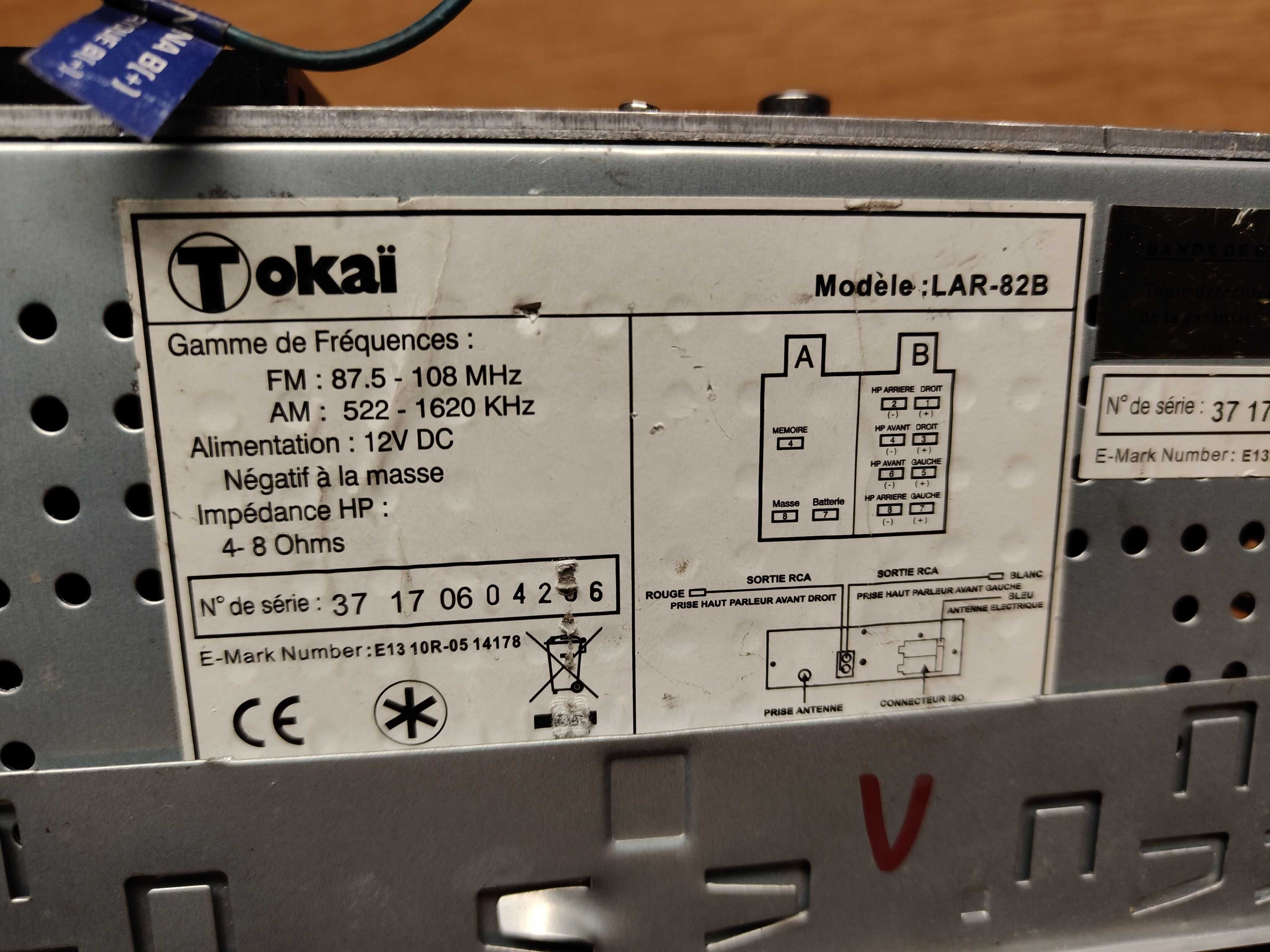radio tokai bluetooth/mp3/usb/aux/sd lar-82b