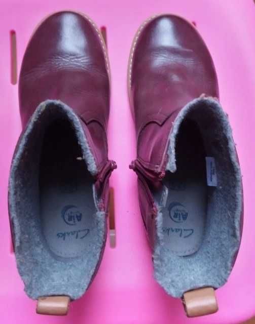 Bordowe botki roz. 32