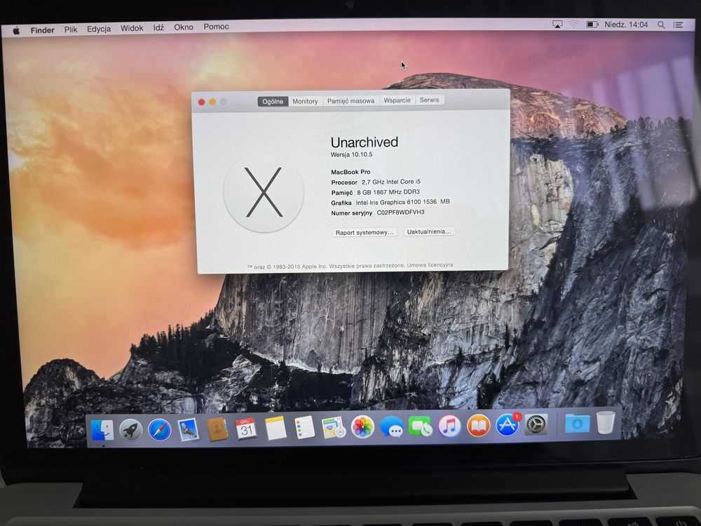 MacBook pro 13.3 i5 128 GB Retina 2015