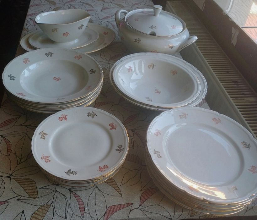 wyjątkowy zestaw porcelany niemieckiej Stadtlengsfeld – 21-elementowy