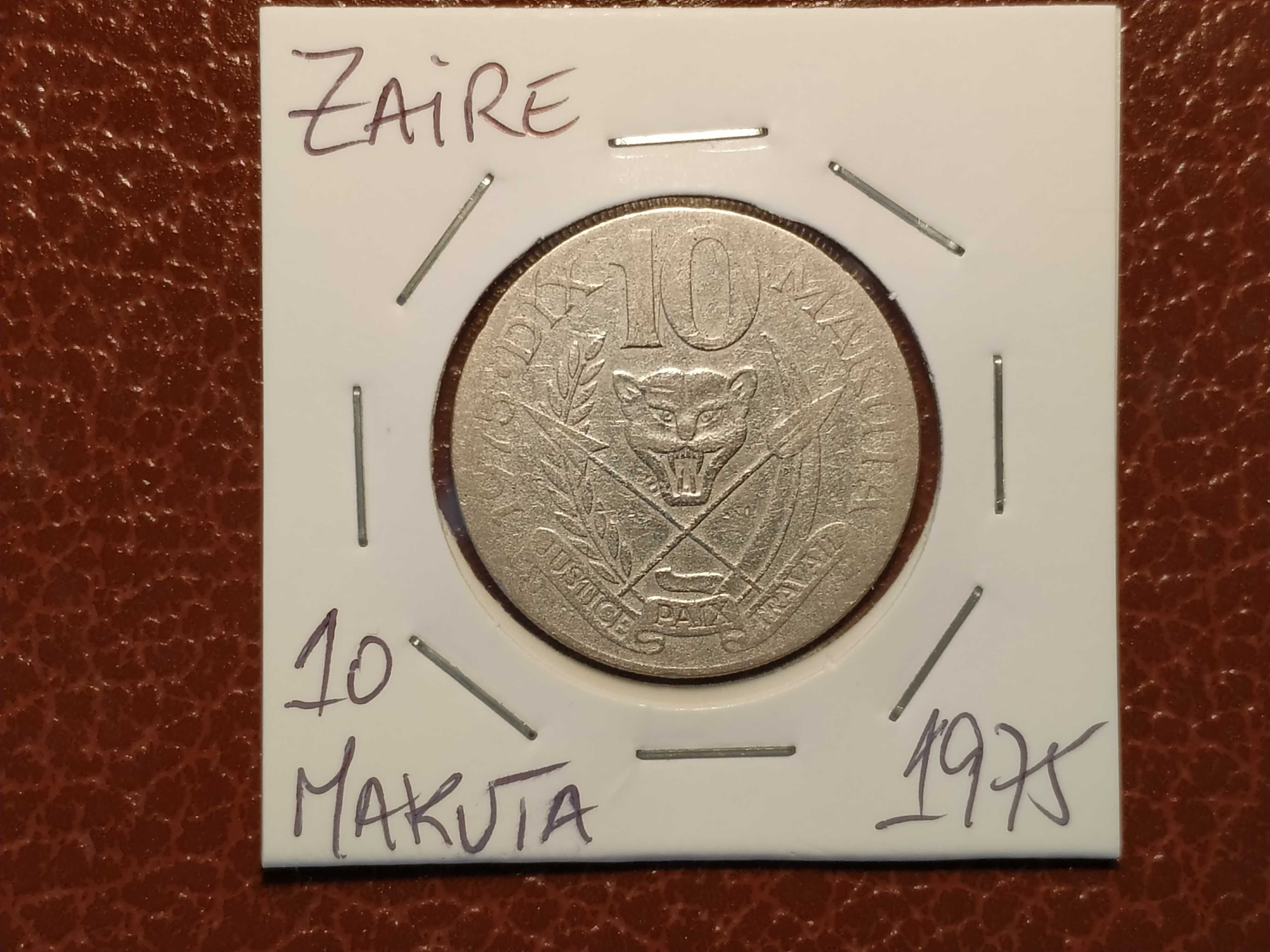 Zaire - moeda de 10 makuta de 1975