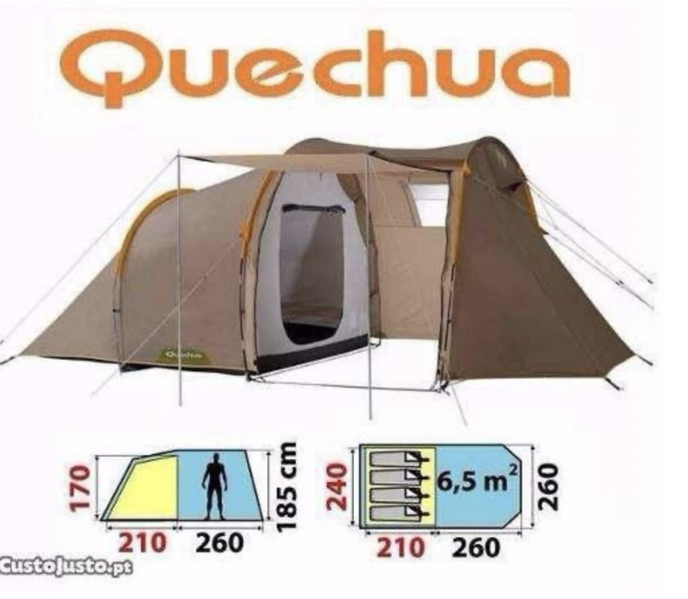 Barraca de campismo Quechua T4.1, 4 lugares, com bolsa de trasporte