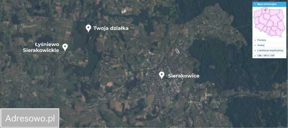 Piękna działka pomiędzy jeziorami na Kaszubach. 57 km od morza.