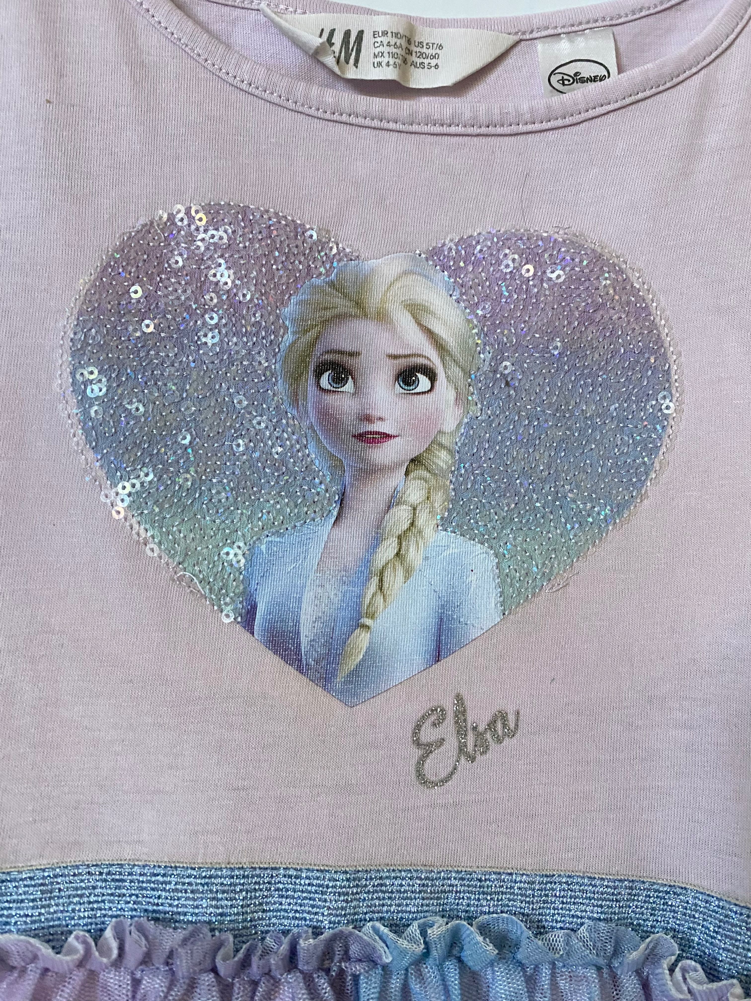 Elsa, Elza, Frozen, Kraina lodu sukienka 134/140 tiul, brokat