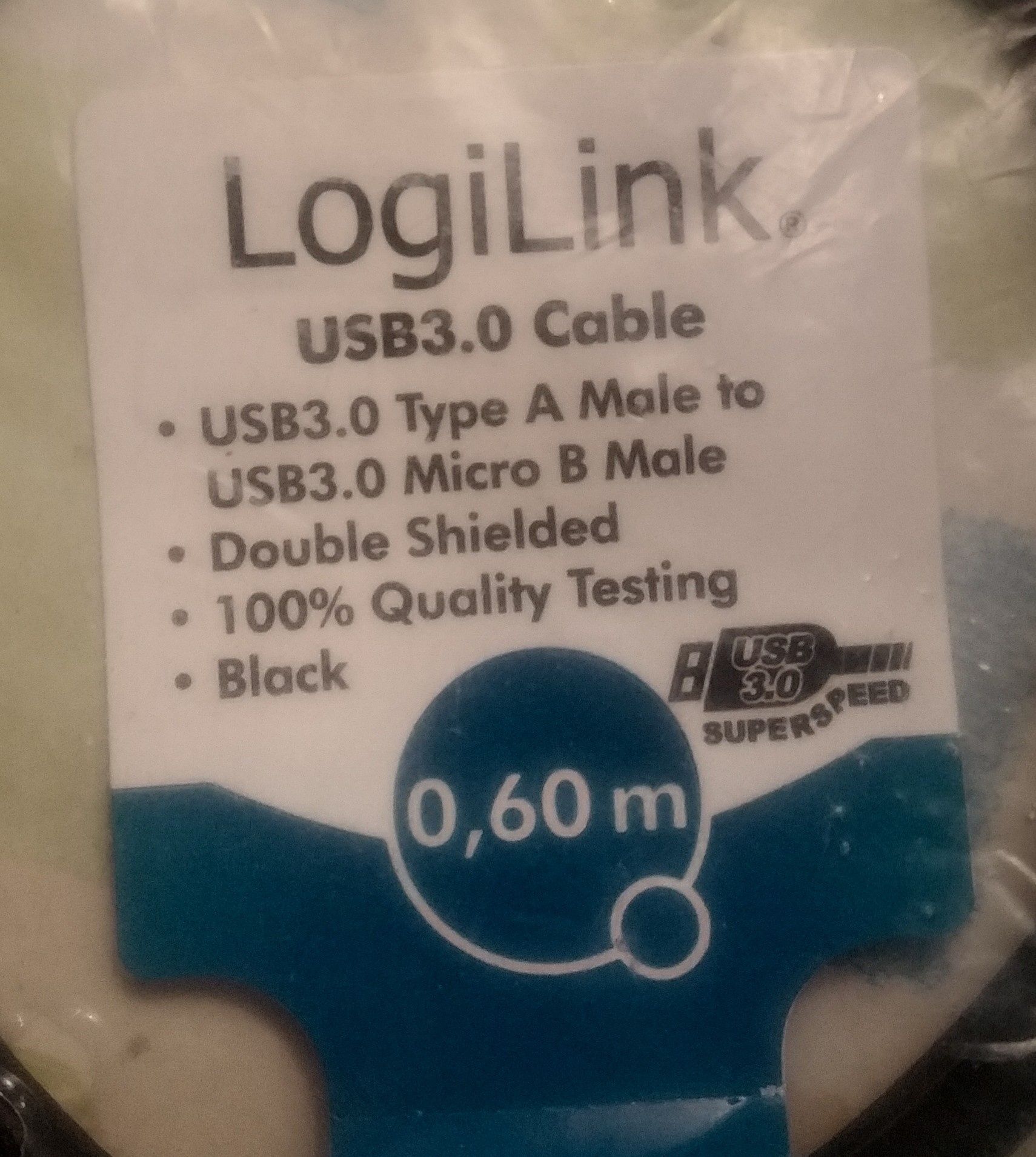 Cabo USB3.0 A macho - micro-USB3.0 B macho 60cm