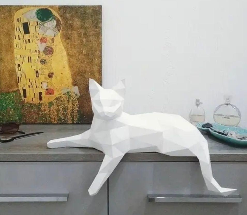 Конструктор из картона кошка кот котенок паперкрафт подарок игрушка 3D