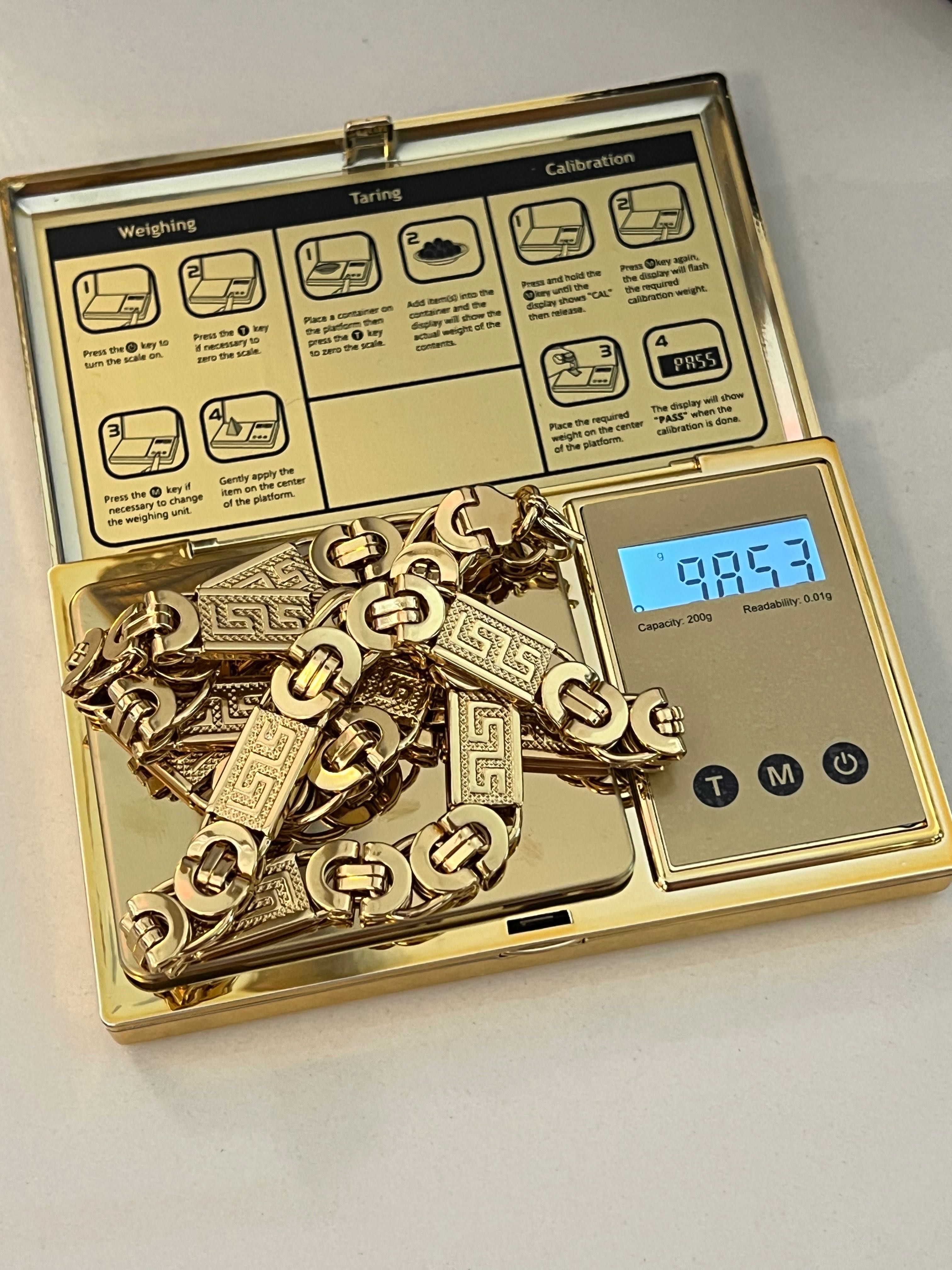 Złoty łańcuch splot Versace poozłacany 585 14K NOWY