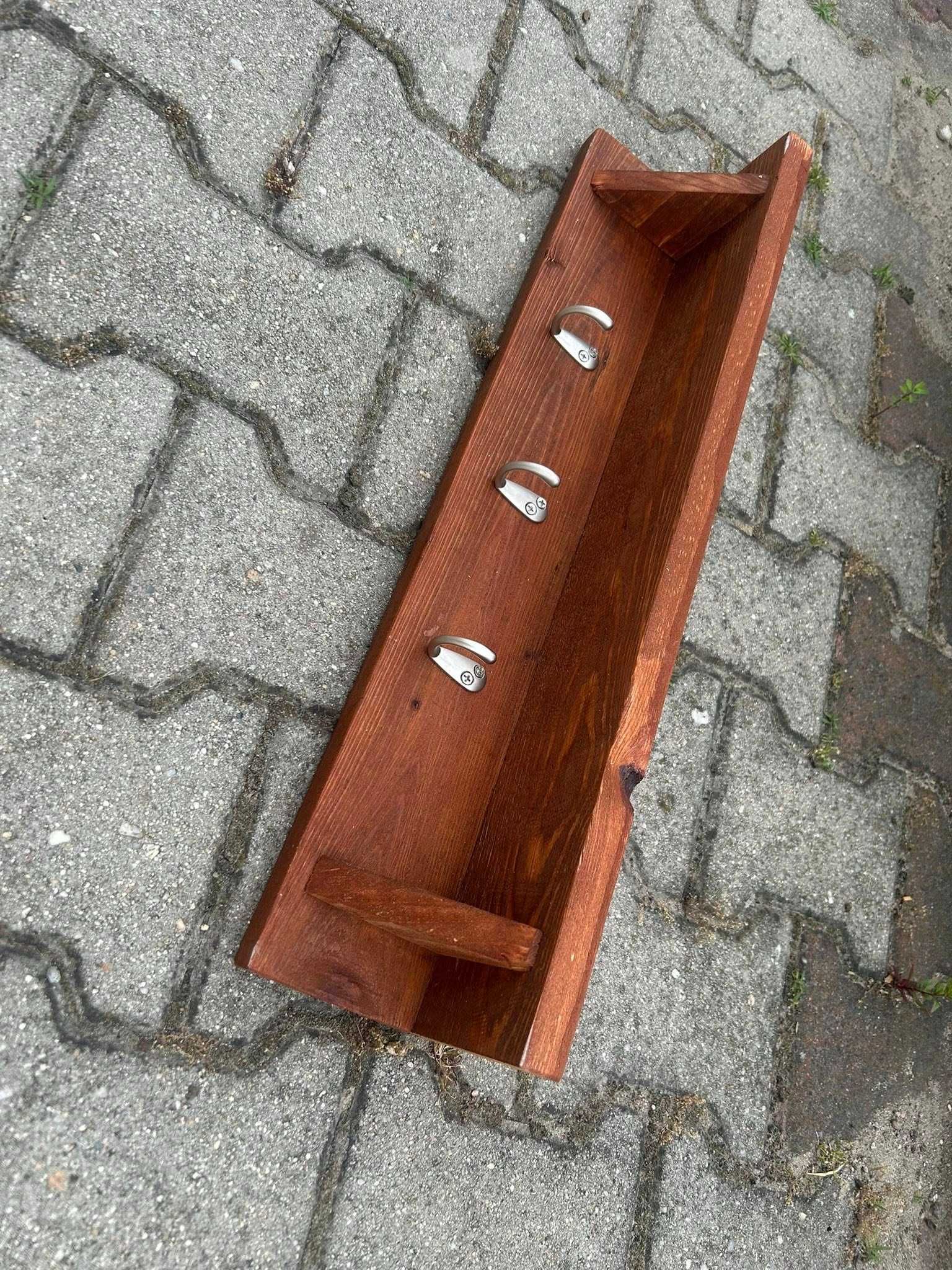 Półka z palet z haczykami | styl loft vintage drewno