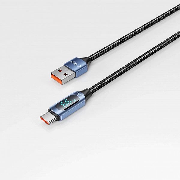 Kabel Tech-Protect UltraBoost z wyświetlaczem LED USB-C / USB-A 66W 6A