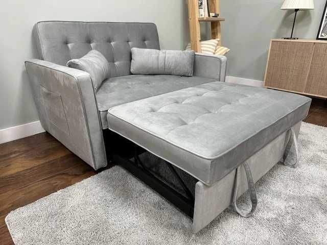 Sofá-cama cinzento novo - pague na entrega em sua casa.