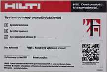 Tabliczka znamionowa HILTI - Przejścia przeciwpożarowe, z kodem QR PL!