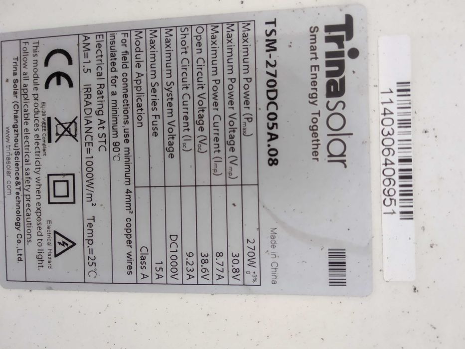 Używane panele fotowoltaiczne Trina Solar