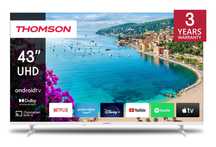 TV THOMSON 43UA5S13W, 4K Ultra, Wi-Fi, Android, biały/nowy/gwarancja