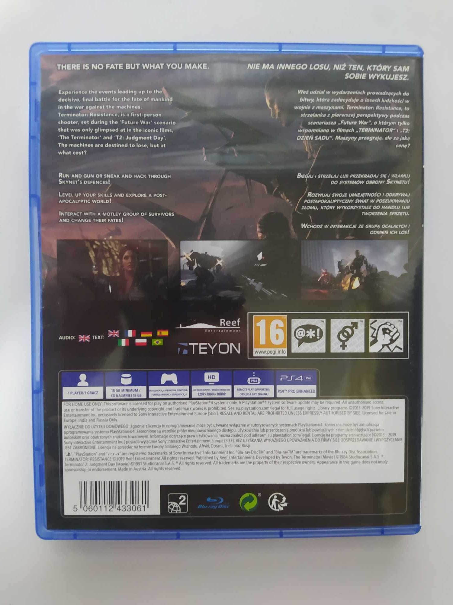 Terminator: Resistance PS4 Polskie napisy w grze ps4 i ps5