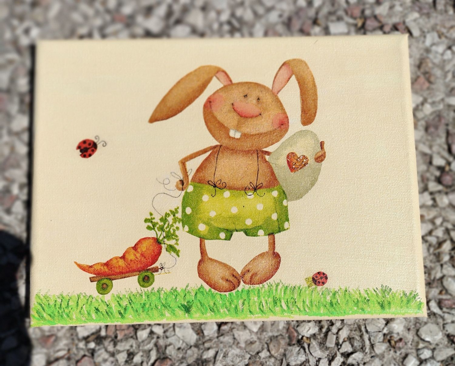 Pequena tela com coelho