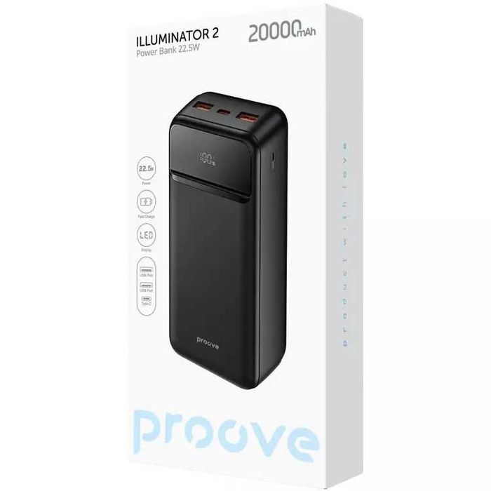Power Bank Proove Illuminator 2 22.5W (20000 mah) black