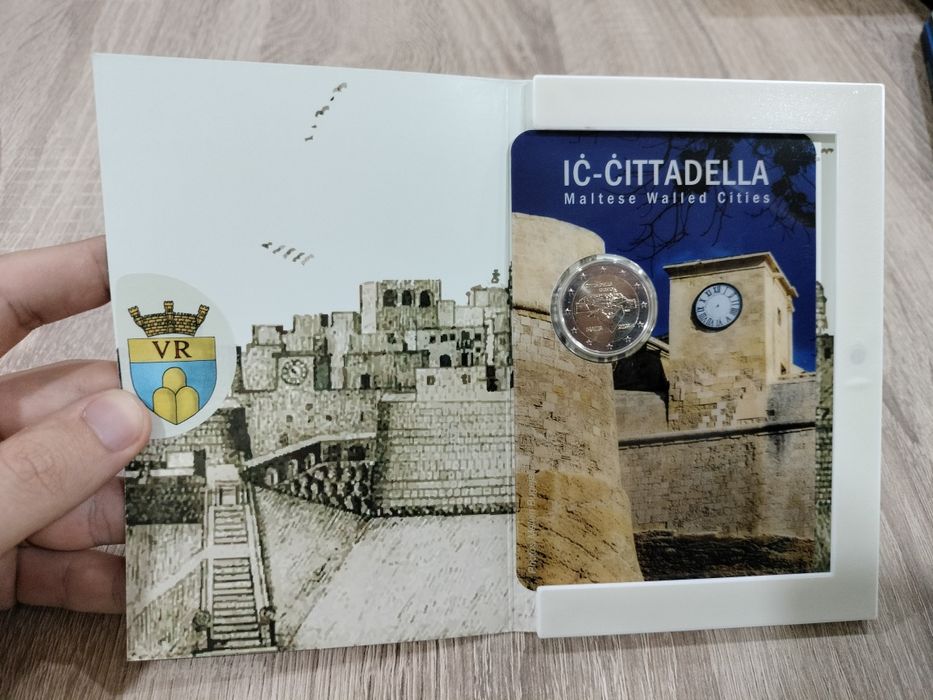 Moeda Comemorativa BNC 2€ Muradas Cittadella Malta 2024