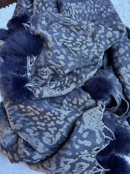 Szal szalik apaszka futerko naturalne krolik