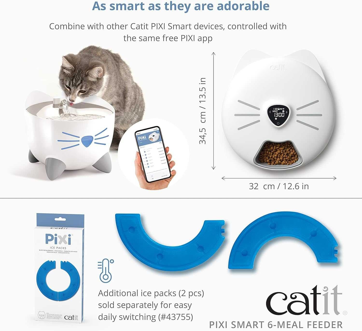кормушка Catit PIXI Smart 6-Meal Feeder – автоматича розклад годування