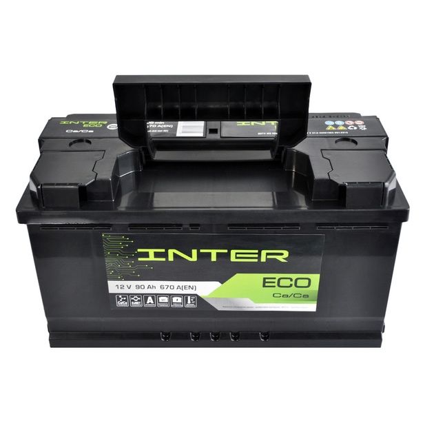 Автомобільний акумулятор INTER Eco 90Ah 670A R+