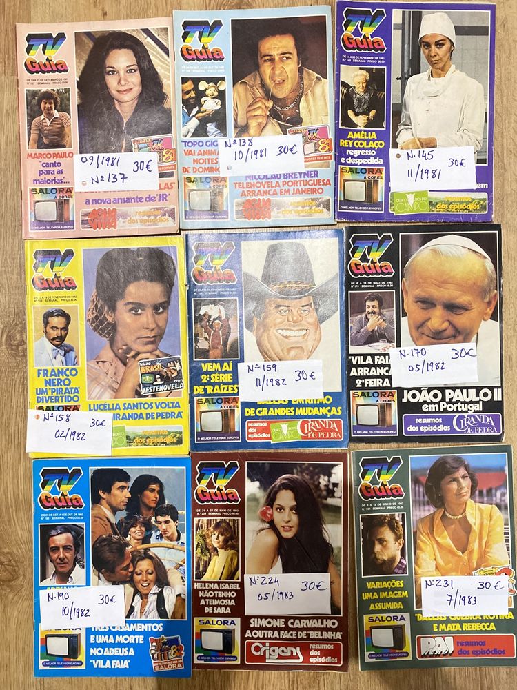 Revistas tv Guia anos 80 e 90