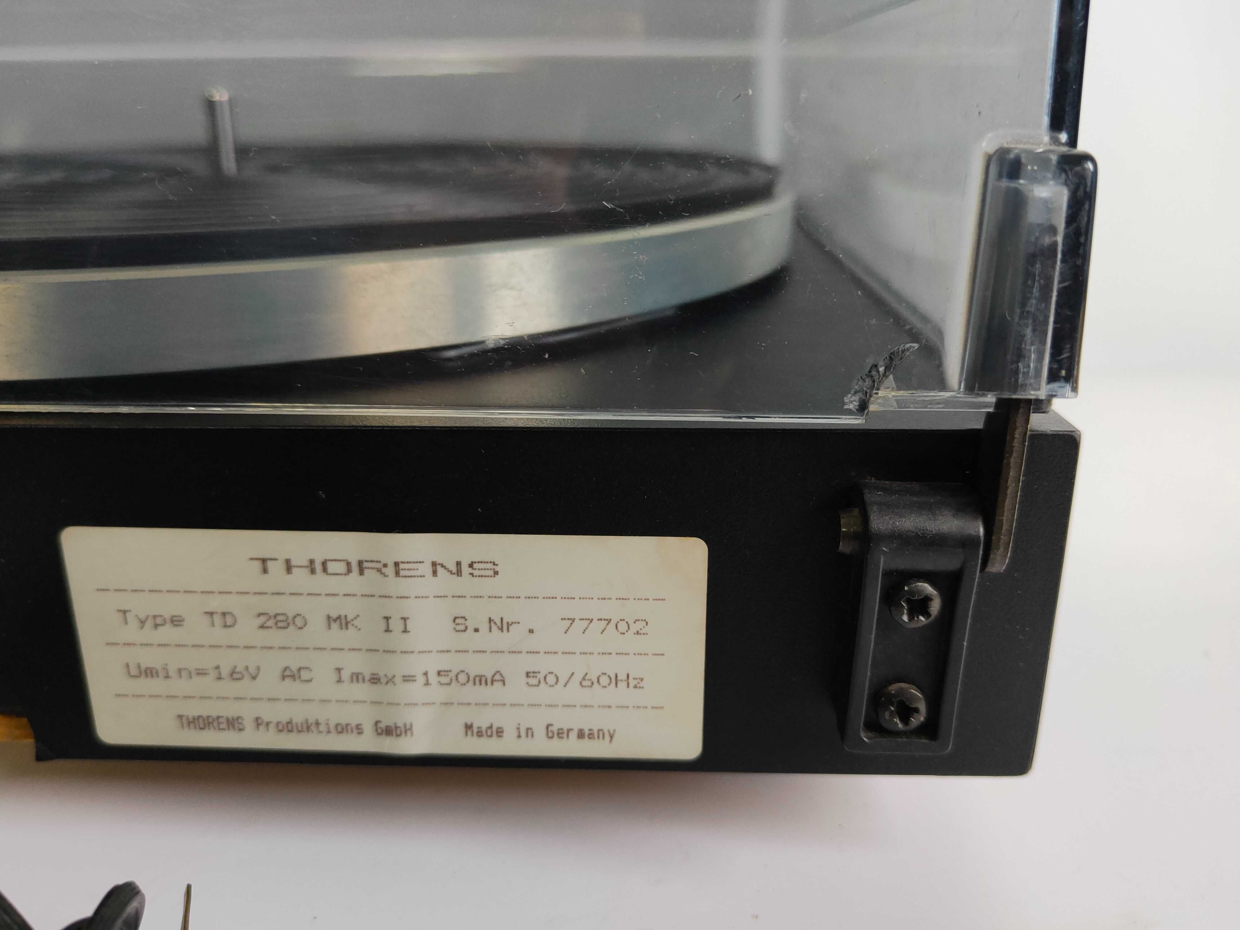 Gramofon THORENS TD 280 MK II z wadą