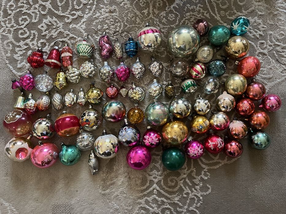 Елочные новогодние игрушки. Дед Мороз. Снегурка. СССР.