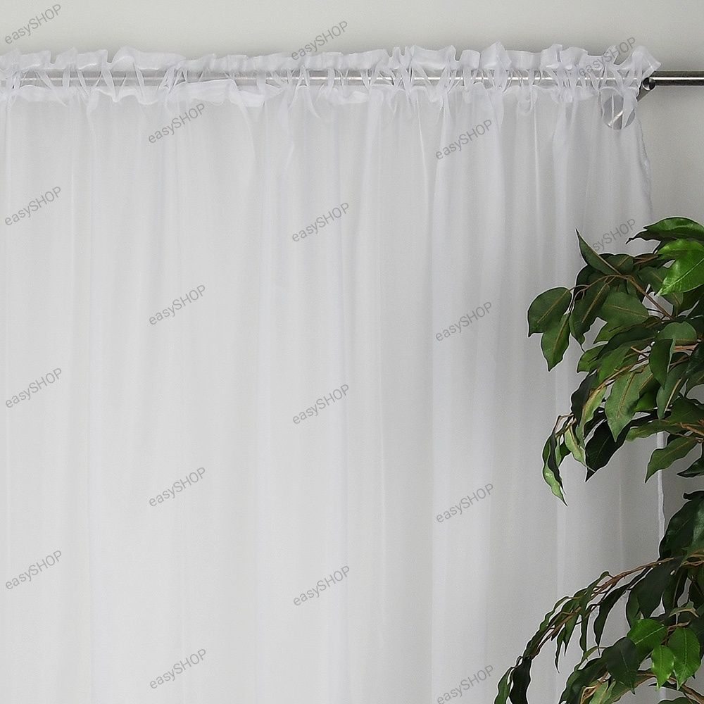 2 gotowe firany 250x145 białe na taśmie
