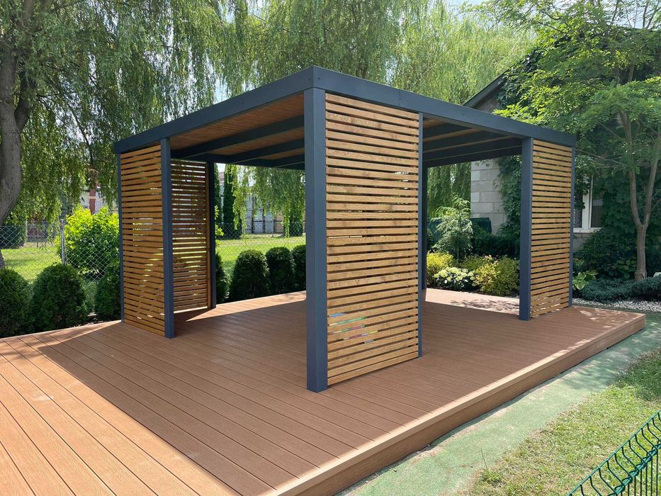 Pergola nowoczesna na wymiar z BSH, zadaszenie taras z kompozytu