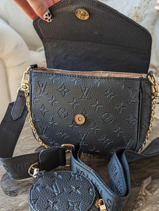 Люксовая женская сумочка через плечо Louis Vuitton черного цвета