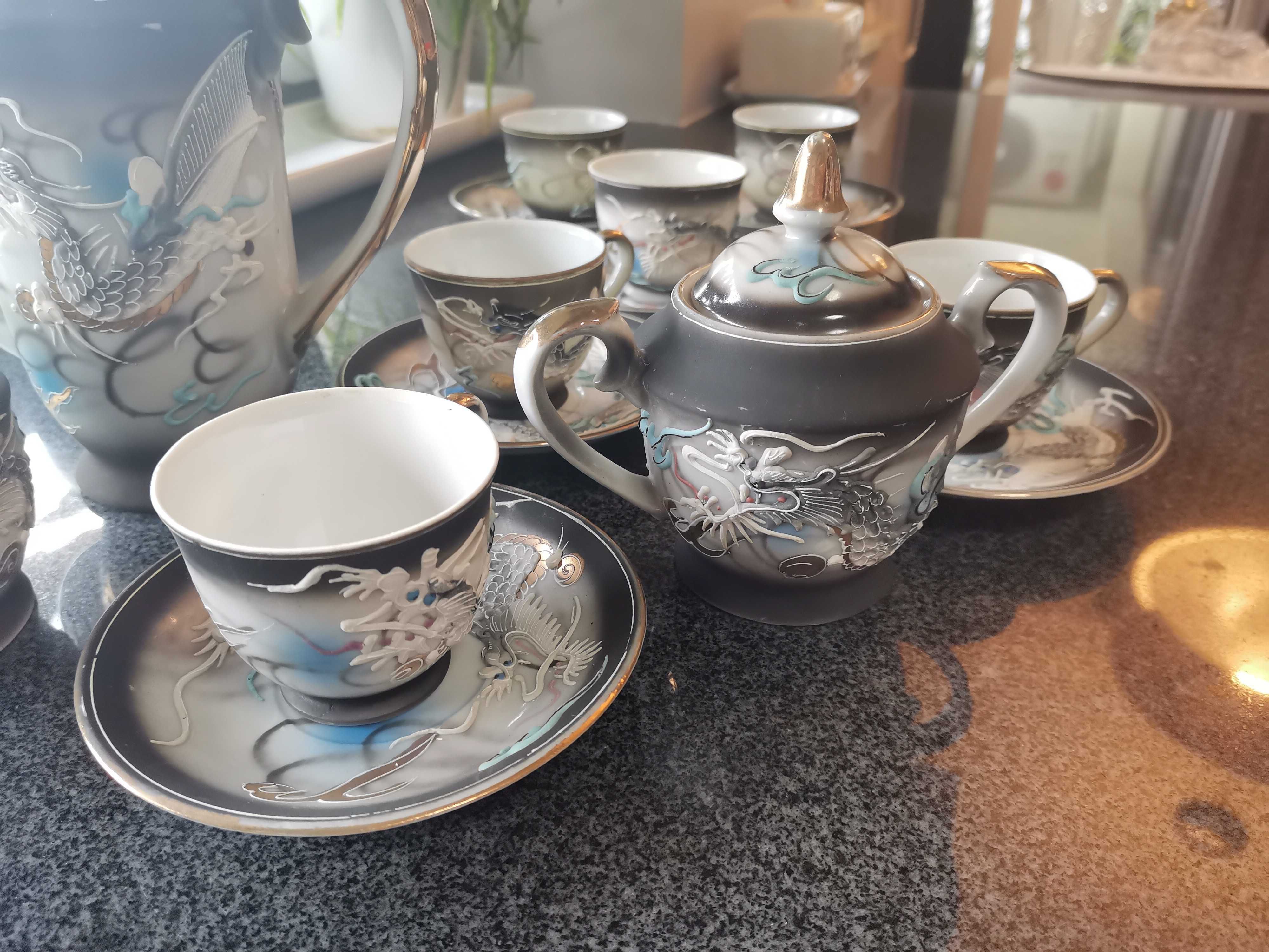 Serwis kawowy / herbaciany japońska porcelana ręcznie malowana