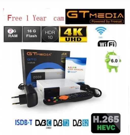 GTmedia GTC Android TV BOX CCAM ULTRA HD 4K freesat YouTube