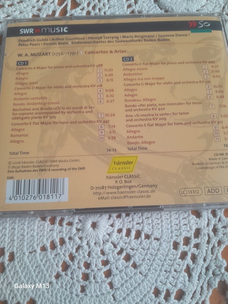 W.A. Mozart Concertos & Arias