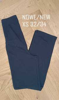 Nowe spodnie/getry ciążowe prosta nogawka XS 32/34 czarne bawełna
