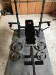 Ławka Hammer Bermuda XT + gryf + 60kg obciążenia żeliwnego