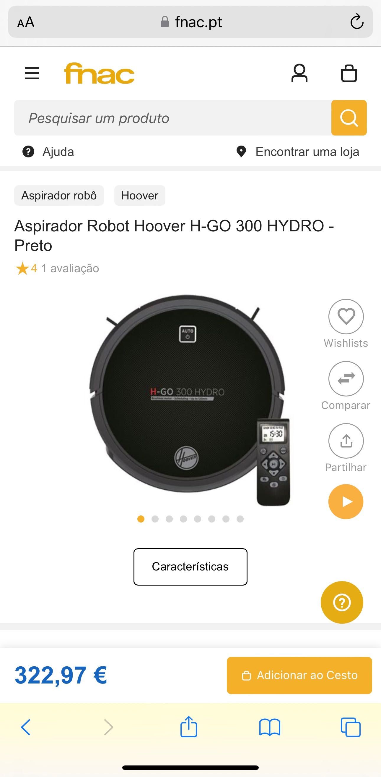 Robot limpeza Hoover hydro