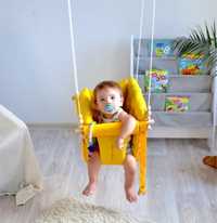 Гойдалка дитяча тканинна підвісна "Галетна" жовта