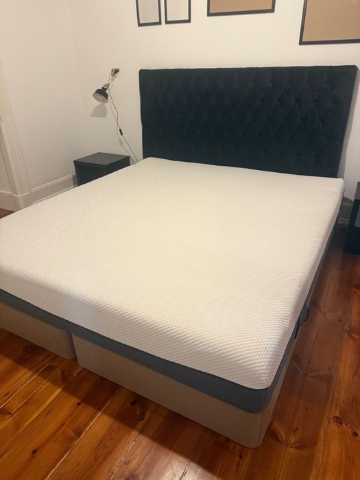Cama completa - base + cabeceira + colchão
