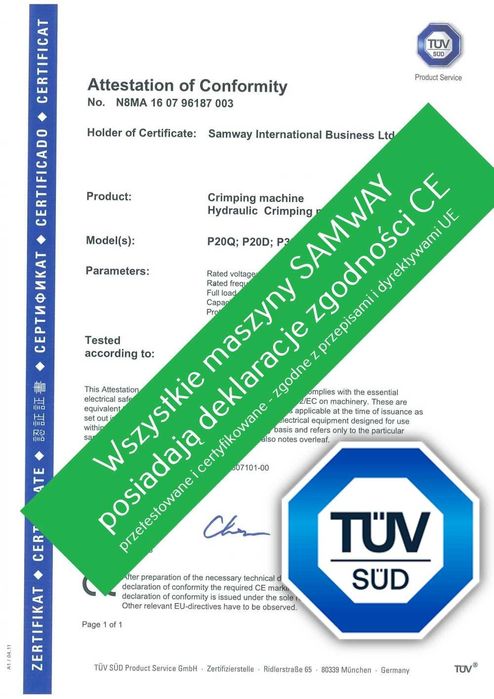 Zakuwarka ręczna P16HP 1"3SN (do 45mm) SAMWAY