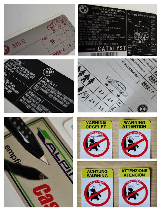 Zestaw naklejek BMW E24 E28 E30 *** JAKOSC *** E32 E34 E36 M3 M5