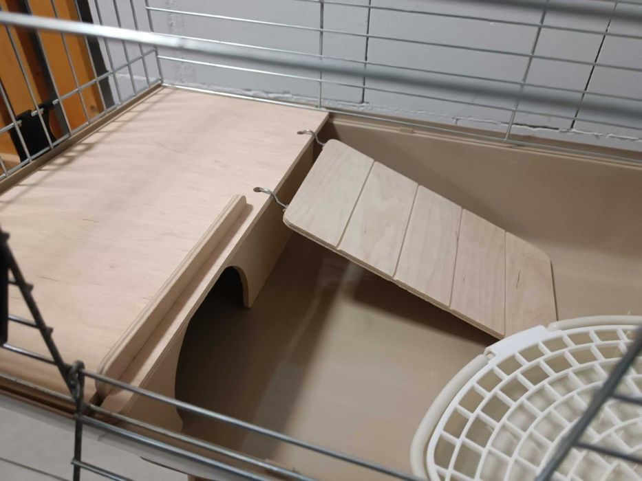 Klatka dla chomika świnki morskiej królika karma zestaw miseczka 40x60