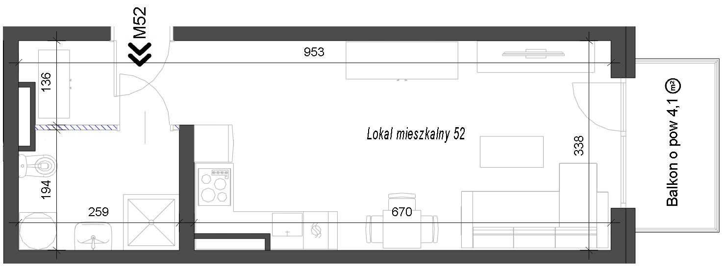 Kawalerka z balkonem i widokiem na panoramę miasta