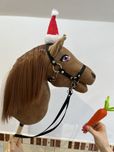 Koń na kiju hobby horse na prezent na gwiazdkę na święta marchewka ogł