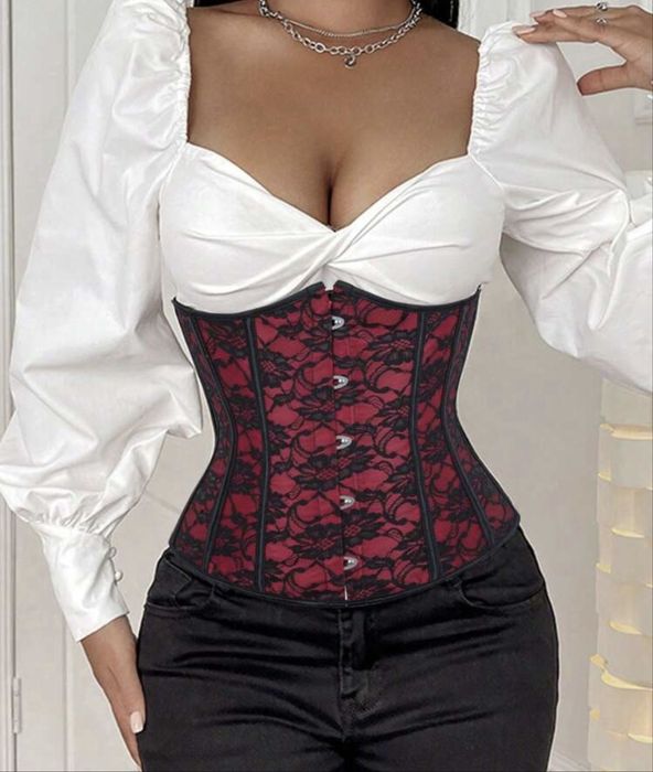Corset/espartilho vermelho & preto super lindo (nunca usado)