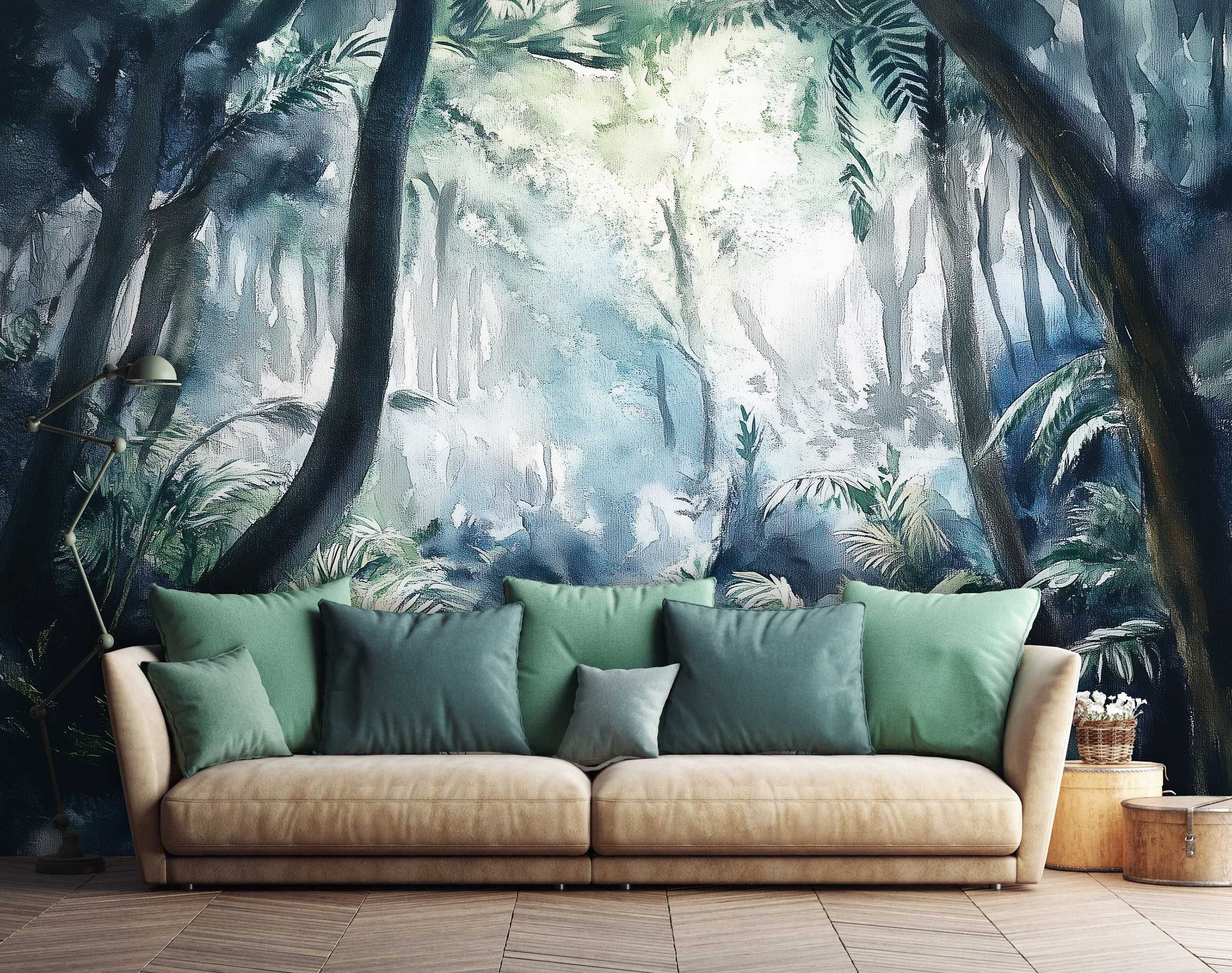 Fototapeta Tropikalny Las Drzewa Zieleń Jak Malowany Natura 3D + KLEJ