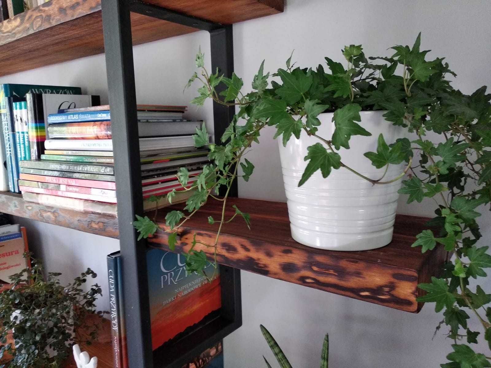 Duża konsola stolik loft industrial live edge naturalna krawędź oflis