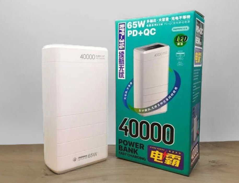 Повербанк для ноутбука / швидка зарядка, 40000 mah, 65w, 3 вихіда usb