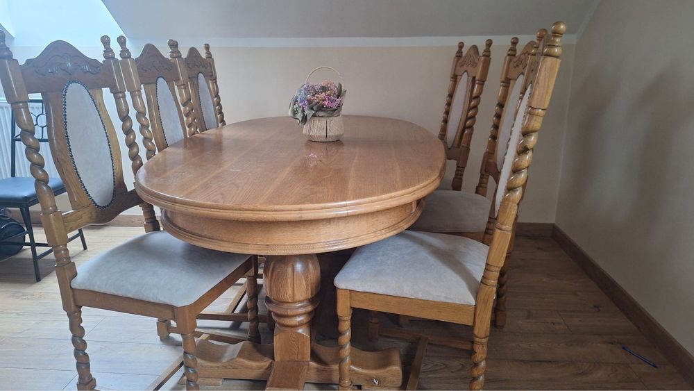 Stol krzesla duzy zestaw odbowiony