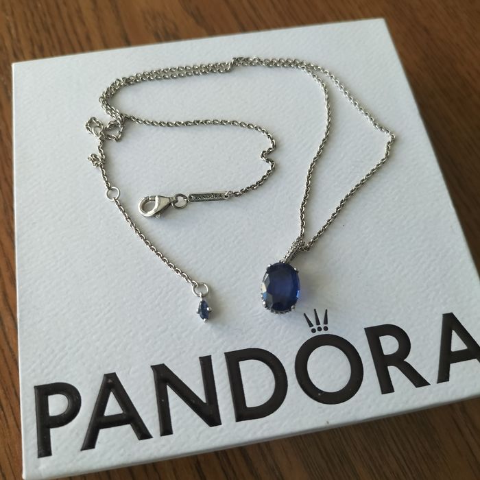 Pandora naszyjnik z niebieskim kamieniem