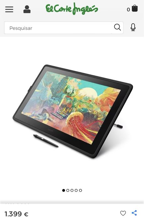 Tablet Gráfica Wacom Cintiq 16” - Full HD - Novo